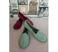 Scarpe ciabatte mare Porto Cesareodonna ragazza basse ballerine verde e bordeaux