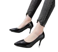 Scarpe classiche con tacco sottile da donna, con décolleté e tacco sottile, colore nero, 25,5 cm