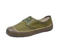 Scarpe classiche in tela verde da uomo, comode scarpe con fondo piatto leggere antiscivolo scarpe da trekking tinta unita scarpe da passeggio comode calzature per fitness all'aperto Kung Fu scarpe