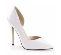 Scarpe col Tacco Alto alla Moda da Donna con Punta a Punta Eleganti e Sexy con Tacco a Spillo Classiche Chiuse Slip-on per Banchetti Balli di Fine Anno Scarpe con Tacco,Bianca,46 EU