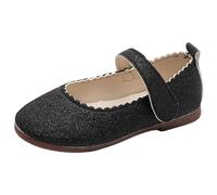 Scarpe col tacco alto per ragazze con scarpine da principessa in seta liscia lucida perline per matrimonio, compleanno, travestimento, cosplay, Nero 1, 21 EU