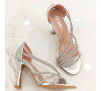 Scarpe col tacco estive Revreal Boho Glam in vernice con cinturini in strass - Eleganti da sposa vintage e chic Aggiungi un tocco abbagliante alle tue notti estive con queste scarpe con tacco in verni