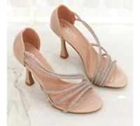 Scarpe col tacco estive Revreal Boho Glam in vernice con cinturini in strass - Eleganti da sposa vintage e chic Aggiungi un tocco abbagliante alle tue notti estive con queste scarpe con tacco in verni