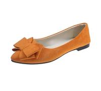 Scarpe comode da donna con imbottitura d'aria e autumn lightweight scamosciato Pointed Shallow Mouth Soft Bottom Bow Single Shoes Daily Dating Commuting Large Size Ballet Shoes Flat Shoes Donna Scarpe