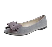 Scarpe comode da donna con imbottitura d'aria e autumn lightweight scamosciato Pointed Shallow Mouth Soft Bottom Bow Single Shoes Daily Dating Commuting Large Size Ballet Shoes Flat Shoes Donna Scarpe