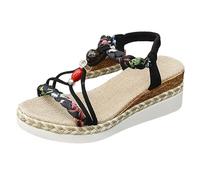 Scarpe comode da donna, con lingua, traspirante, sandalo estivo, punta aperta, scarpe estive di grandi dimensioni, ciabatte da spiaggia, scarpe da ballo, alla moda, sandali da pesca e bocca, Le Noir