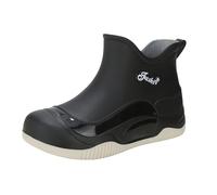 Scarpe comode ed eleganti per piedi sensibili da donna pioggia stivali acqua scarpe top gomma scarpe casual e fashionable All Outdoor Work Fishing Car Washing Kitchen No Scarpe Inverno Tacco, Le Noir