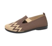 Scarpe Comode per Camminare Donna Casual da con Suola Morbida e Design Confortevole età Media anziana Modello in Tessuto Piatta Il Tempo Libero (Coffee, 41)