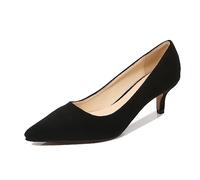 Scarpe con punta da donna in pelle scamosciata, senza lacci, per lavoro, ufficio, pendolari, eleganti, suola in gomma, antiscivolo, per il tempo libero, estive, con comoda fodera interna, Nero , 35 EU