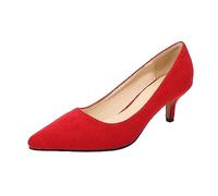 Scarpe con punta da donna in pelle scamosciata, senza lacci, per lavoro, ufficio, pendolari, eleganti, suola in gomma, antiscivolo, per il tempo libero, estive, con comoda fodera interna, Colore