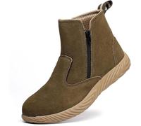 Scarpe con Punta in Acciaio per Uomo Donna Scarpe da Lavoro di Sicurezza Leggere Costruzione Traspirante Scarpe da Ginnastica Industriali Scarpe da Ginnastica da Lavoro Puntali in A, Brown, 6.5 UK