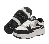 Scarpe con Rotelle Bambino Bambina Scarpe Sportive con 4 Ruote Retrattili Pattini Moda Scarpe Skateboard Sneakers Scarpe da Ginnastica con Ruote per Bambini Adulti,187 Black,41 EU