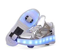 Scarpe con rotelle da Bambina Scarpe con luci Ragazza Scarpe da LED Ruota Skateboard Sneaker Sportive con Rotelle Automatiche Ruota Multisports Skateboard Sneaker con Ruote per Bambini…