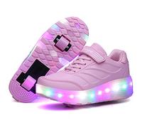Scarpe con rotelle da Bambina Scarpe con luci Ragazza Scarpe da LED Ruota Skateboard Sneaker Sportive con Rotelle Automatiche Ruota Multisports Skateboard Sneaker con Ruote per Bambini…
