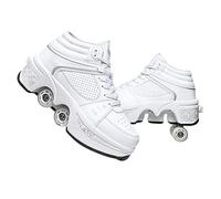 Scarpe con ruote LED luminose Pattini a 4 ruote Pattini regolabili con ruote nascoste per scarpe da corsa Da giocare per uomini donne e bambini