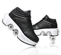 Scarpe con ruote LED luminose Pattini a 4 ruote Pattini regolabili con ruote nascoste per scarpe da corsa Da giocare per uomini donne e bambini