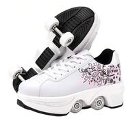 Scarpe con ruote per bambine, pattini a rotelle, scarpe da skateboard, pattini in linea, scarpe da donna regolabili con ruote per bambine e bambini Design Trasformativo: Dite addio al trascinarvi diet