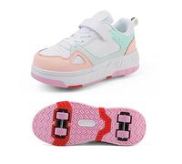 Scarpe con Ruote per Ragazzi Ragazze, Scarpe da Skateboard Scarpe Sportive Sneakers per Bambini, Pattini A Rotelle 2 in 1 Multifunzionali A 4 Ruote per Bambini Ragazze Giovani Adulti (Color : 2, Siz
