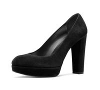 Scarpe con Tacco a Blocco e Plateau Mary Jane da Donna, Classiche con Punta Tonda in Pelle Scamosciata Chiuse Tacco Alto Comode ed Eleganti Indossare sotto i Tacchi Alti Sera,Nero,37 EU