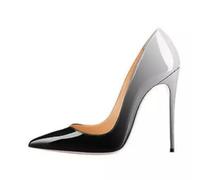 Scarpe con Tacco a Spillo da Donna, Eleganti e di Grande Formato con Tacchi Alti per Abiti da Sera Formali Classiche a Punta per Matrimoni e Feste,Black to Gray,40 EU