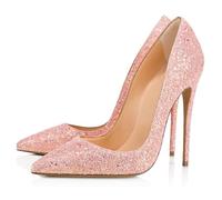 Scarpe con Tacco a Spillo da Donna, Rosa Sexy con Punta a Punta Tacchi Alti alla Moda Scarpe da Sposa Eleganti Estive da Sera Formali con Tacco,Rosa,38 EU
