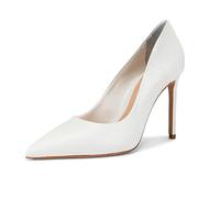 Scarpe con Tacco Alto a Punta alla Moda per Donna, Semplici ed Eleganti Scarpe con Tacco a Spillo Bianche da Sposa Taglie Forti da Indossare per la Cena Il Ballo di Fine Anno,45 EU