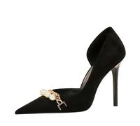 Scarpe con Tacco Alto da Donna Tacchi a Spillo a Punta Chiusa da 10 cm per Abito da Sposa Damigella d'Onore Lavoro Ufficio Scarpe con Tacchi di Perle