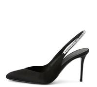 Scarpe con Tacco Alto Slingback da Donna, Scarpe Eleganti di Lusso con Punta a Punta e Strass di Cristallo Tacco a Spillo Chiuso per Ufficio Feste Matrimoni,Nero,42 EU
