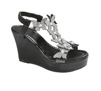 Scarpe Con Zeppa Donna Eleganti Estive Comode Scarpe da Donna in Europa e Negli Stati Uniti Sandali Estivi Con Plateau e Farfalla da Una Sandali Estive Zeppa Sandalo (Black 41)