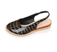 Scarpe Con Zeppa Donna Estive Sandali da Mare Sandali Estivi da Donna Con Tacco a Spillo Fondo Spesso e Romani in Colori Estive Eleganti Scarpe Mare (Black 41)