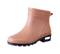 Scarpe con zeppa marrone da donna Rain Boots Water Shoes Top Rubber Shoes Casual And Fashionable All Outdoor Work Fishing Car Washing Kitchen Non Slip Overshoes Rain Boots Tacchi Taglia 9, marrone, 40