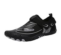 Scarpe da acqua ad asciugatura rapida da uomo, vestibilità larga, scarpe da ginnastica a goccia zero, leggere, per escursionismo, nuoto e immersioni, scarpe da ginnastica con suola antiscivolo, Nero