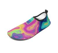 Scarpe da acqua blu verdi con stampa di limoni per donne e uomini a piedi nudi calzini acquatici slip-on per spiaggia nuoto surf yoga esercizio, Colorato Rosa Verde 15, large