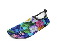 Scarpe da acqua blu verdi con stampa di limoni per donne e uomini a piedi nudi calzini acquatici slip-on per spiaggia nuoto surf yoga esercizio, Limoni blu verdi2, Small
