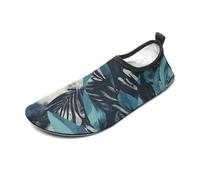 Scarpe da acqua blu verdi con stampa di limoni per donne uomini a piedi nudi calzini acquatici slip-on per spiaggia nuoto surf esercizio, Grigio Verde Ombra 6, 39/39.5 EU