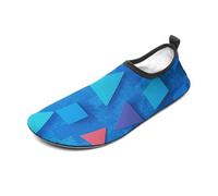 Scarpe da acqua colorate con stampa poligonale per donne e uomini a piedi nudi calzini acquatici slip-on per spiaggia nuoto surf yoga esercizio, 3D2, X-Large