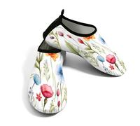Scarpe da acqua con fiori di campo ad acquerello, per donne e uomini, ad asciugatura rapida, con suola antiscivolo in TPR, leggere, per spiaggia a piedi nudi, per piscina, surf, kayak, pesca