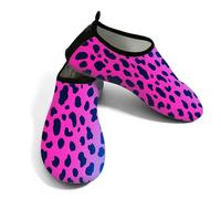 Scarpe da acqua con stampa leopardata al neon, per donne e uomini, ad asciugatura rapida, con suola antiscivolo in TPR, leggere, per spiaggia, piscina, surf, kayak, pesca, Stampa leopardata al neon