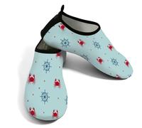 Scarpe da acqua da donna e da uomo, blu chiaro, a forma di ruota di granchio, scarpe da spiaggia a piedi nudi, calzini da nuoto ad asciugatura rapida, Ruota della nave del granchio azzurro, 37.5/38.5
