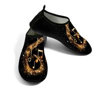 Scarpe da acqua da donna e da uomo, con stampa di note musicali artistiche, scarpe da spiaggia a piedi nudi, calzini ad asciugatura rapida, Stampa Art Music Notes, 37.5/38.5 EU