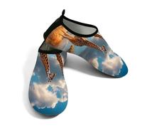 Scarpe da acqua da donna e da uomo, scarpe da spiaggia con giraffa africana, calzini da nuoto ad asciugatura rapida, Giraffa africana del cielo del pascolo, 42/42.5 EU