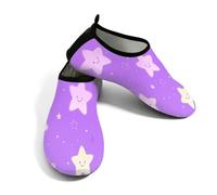 Scarpe da acqua da donna e da uomo viola con stampa a stelle carine scarpe da spiaggia a piedi nudi calzini da nuoto ad asciugatura rapida, Stampa carina viola a forma di stella del, 40/41 EU