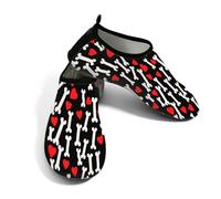 Scarpe da acqua da donna e uomo amano le ossa di cane, scarpe da spiaggia a piedi nudi, calzini da nuoto ad asciugatura rapida, Love Dog Bones, 37.5/38.5 EU