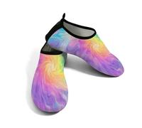 Scarpe da acqua da donna e uomo con arcobaleno chiaro rendering vortice scarpe da spiaggia a piedi nudi calzini da nuoto ad asciugatura rapida, Turbinio di rendering arcobaleno chiaro, 36/37 EU
