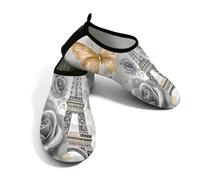 Scarpe da acqua da donna e uomo, grigio rosa, farfalla, torre di Parigi, scarpe da spiaggia a piedi nudi, calzini da nuoto ad asciugatura, Grey Rose Butterfly Paris Tower, 42/42.5 EU