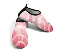Scarpe da acqua da donna e uomo, rosa, a forma di ventaglio, scarpe da spiaggia a piedi nudi, calzini da nuoto ad asciugatura rapida, Modello a forma di ventaglio rosa, 39.5/40 EU