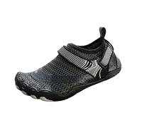 Scarpe da acqua da donna per nuoto, spiaggia, piscina, passeggiate, ad asciugatura rapida, con suola antiscivolo, in rete elastica, scarpe da surf con cinturino regolabile, colore nero e grigio, per