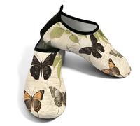 Scarpe da acqua da donna uomo farfalla piante note scarpe da spiaggia a piedi nudi calzini da nuoto ad asciugatura rapida, Note sulle piante delle farfalle, 40/41 EU