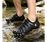 Scarpe da acqua da uomo ad asciugatura rapida, antiscivolo, punta larga, regolabili, lacci rapidi per spiaggia, nuoto, fiume, trekking, Haul-418-tly-nero, 42.5 EU