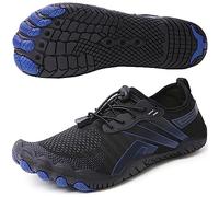 Scarpe da acqua da uomo e donna, ad asciugatura rapida, per sport all'aria aperta, per nuoto, piscina, spiaggia, surf, passeggiate, yoga, fiume, lago, escursionismo, kayak, Nero + blu, 9.5 Women/8.5